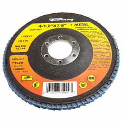 Forney 4-1/2 in. D X 7/8 in. Zirconia Flap Disc 120 Grit 1 pc