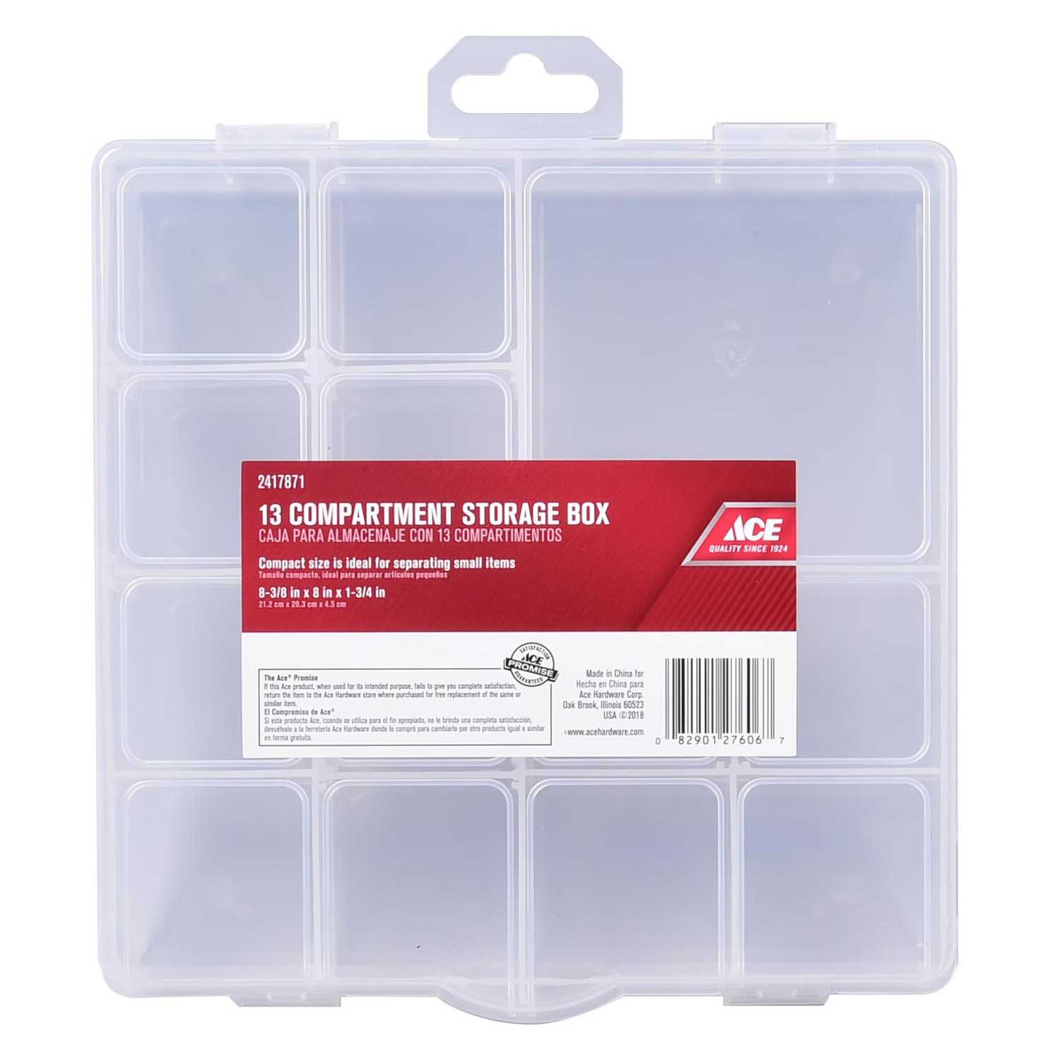 Ace 8 in. L x 8 in. W x 1-3/4 in. H Tool Storage Bin Plastic 13