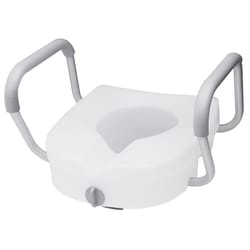 Carex Health Brands E-Z Lock White Elevated Toilet Seat Aluminum/Plastic 5 in. H X 22 in. L