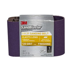 3M SandBlaster 21 in. L X 3 in. W Ceramic Sanding Belt 120 Grit Fine 1 pk