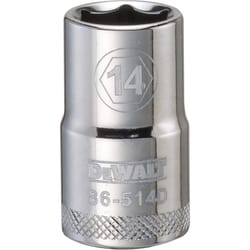 DeWalt 14 mm X 1/2 in. drive Metric 6 Point Socket 1 pc