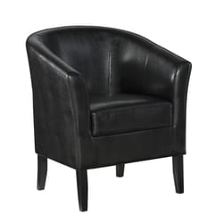 Linon Home Decor Black Vinyl Manson Chair