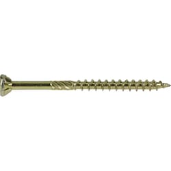 HILLMAN Power Pro No. 8 X 2 in. L Star Yellow Zinc Coarse Wood Screws 141 pk