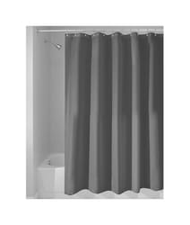 iDesign Charcoal Gray Polyester Solid Shower Curtain