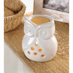 Fragrance Foundry Owl 7.625 in. H X 4 in. W White Ceramic Oil Warmer