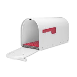 Architectural Mailboxes Sequoia Modern Galvanized Steel Post Mount White Mailbox