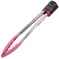 Chef Craft Premium Pink Silicone/Stainless Steel Tongs