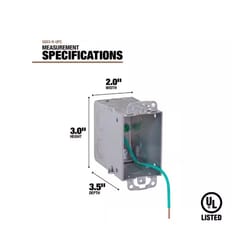 Southwire Old Work Rectangle Galvanized Steel 1 gang Switch Box