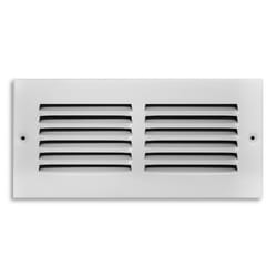 Tru Aire 4 in. H X 10 in. W 1-Way Powder Coat White Steel Return Air Grille