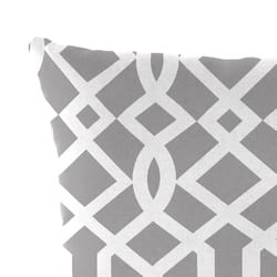 Jordan Manufacturing Gray Geometric Polyester Throw Pillow 4 in. H X 18 in. W X 18 in. L