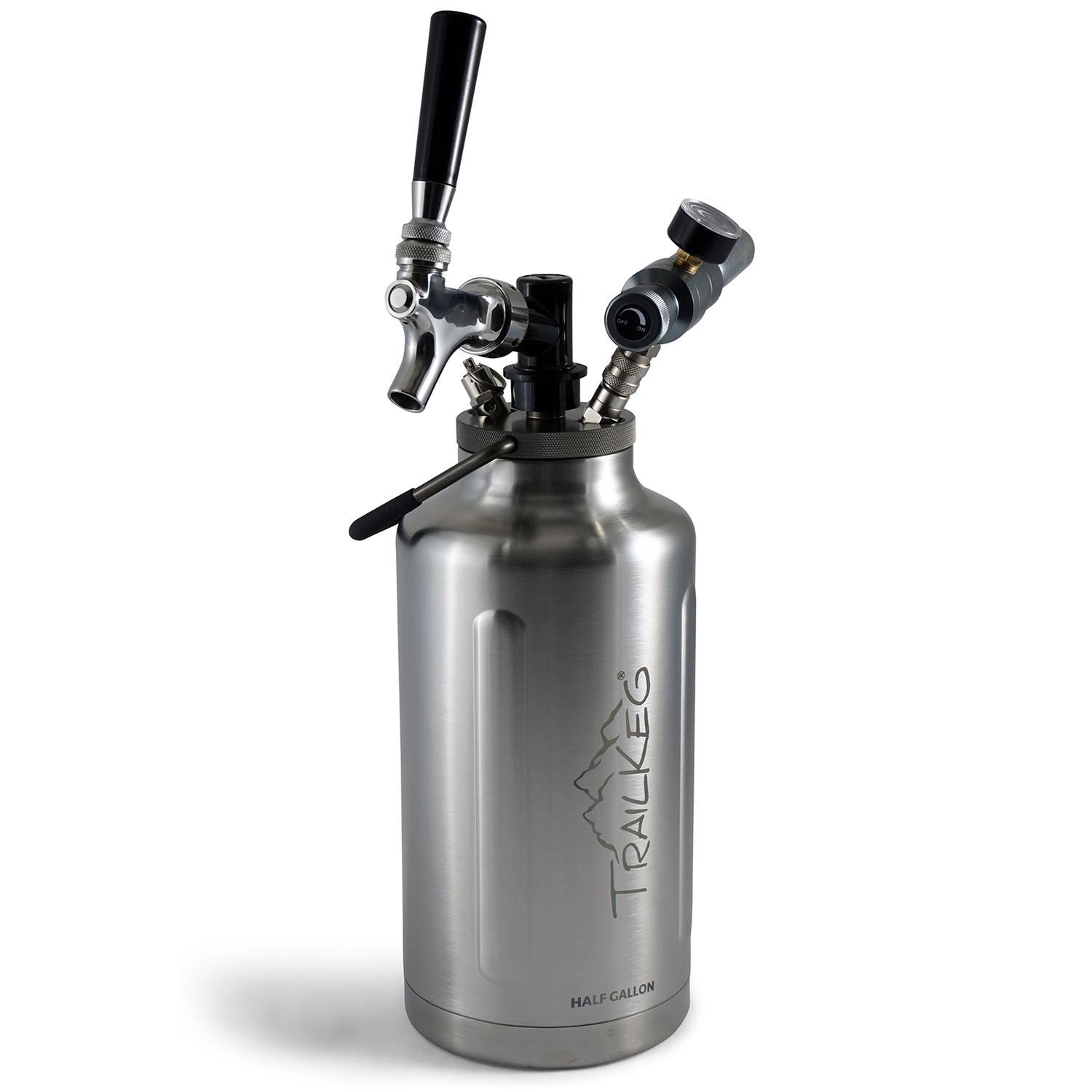 TrailKeg 64 oz Silver Stainless Steel Beer Growler W/Tap Sansujyuku sansujyuku.com