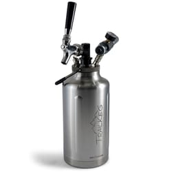 TrailKeg 64 oz Silver Stainless Steel Beer Growler W/Tap