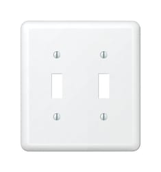Amerelle Devon White 2 gang Stamped Steel Toggle Wall Plate 1 pk