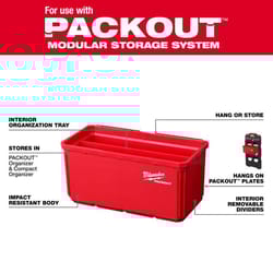 Milwaukee PACKOUT SHOP STORAGE Garage Organizer Large Parts Bin Set Red