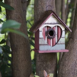 Glitzhome 8.66 in. H X 4.72 in. W X 8.27 in. L Wood Bird House