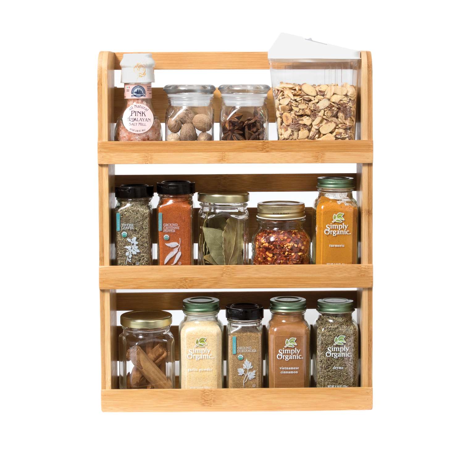 Lipper International 16 in. H X 12.125 in. W X 3 in. D Brown 3 Tier Spice Rack