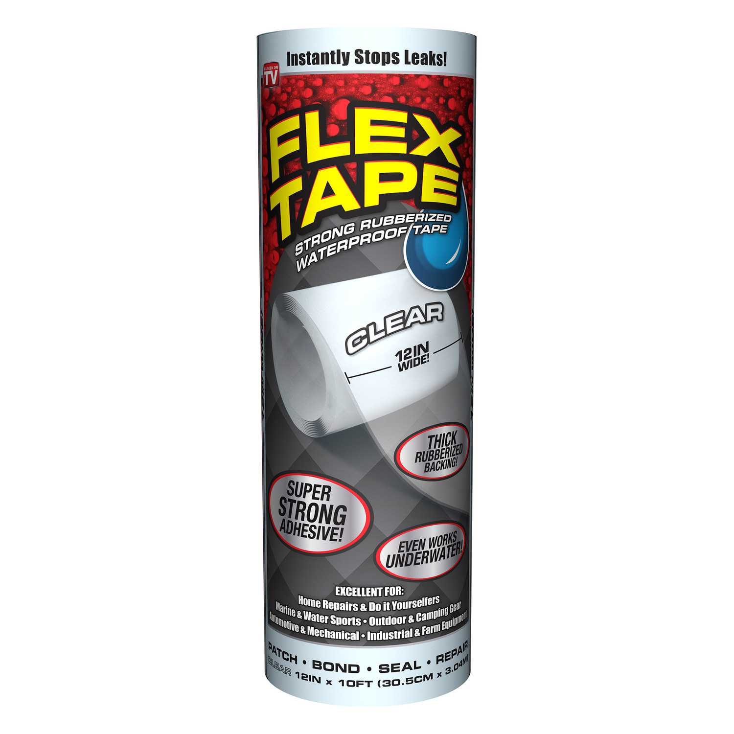 Flex Tape As Seen On TV 12 in. W x 10 ft. L Clear Waterproof Repair