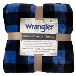 Carstens Inc 68 in. H X 2 in. W X 54 in. L Blue/Black/White Polyester Plush Throw Blanket