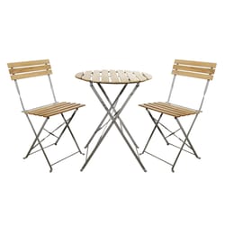 Alpine 3 pc Silver Metal Bistro Set