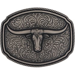 Montana Silversmiths Longhorn Soul Attitude Black/Silver Belt Buckle