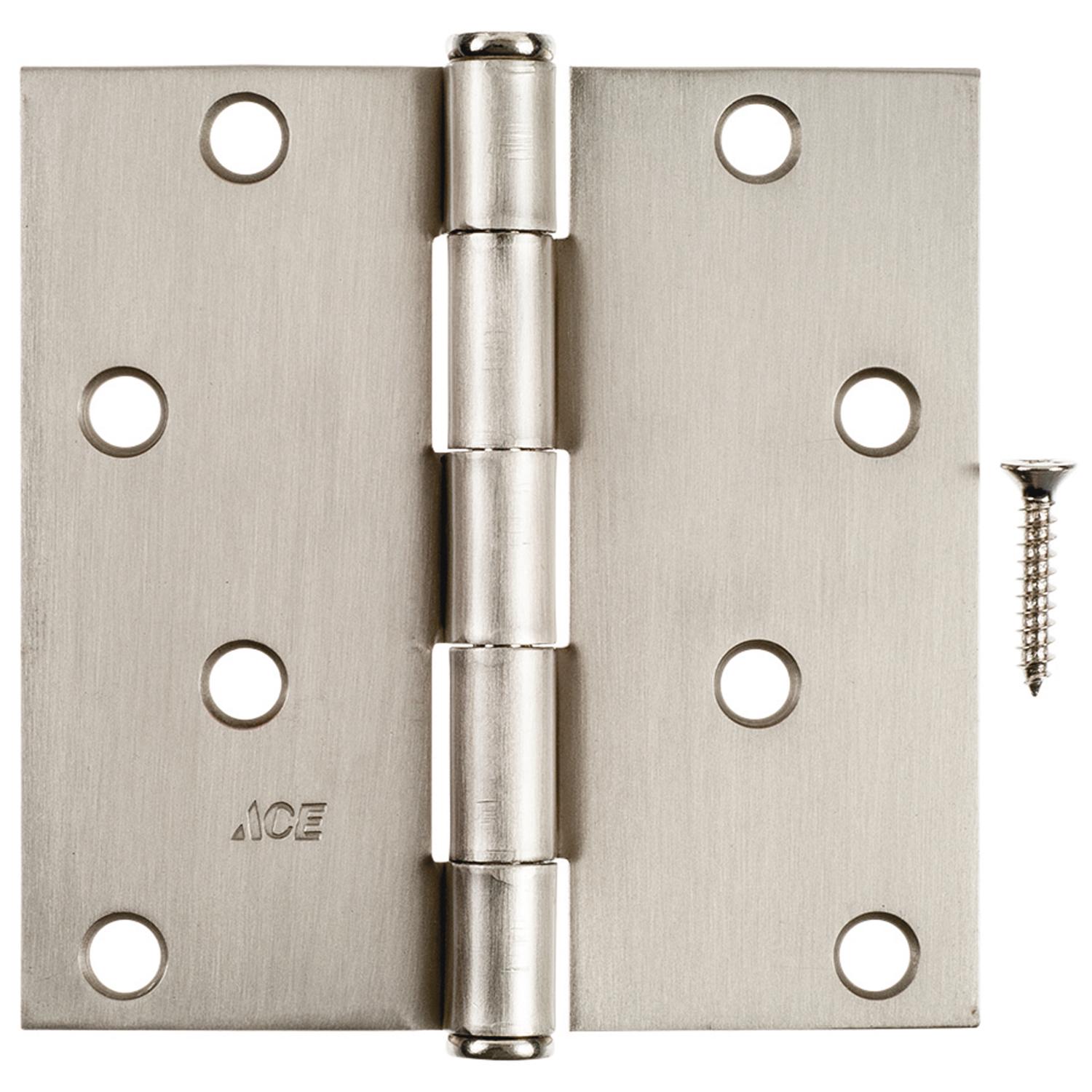 Ace 4 in. L Satin Nickel Residential Door Hinge 3 pk - 01-3550-421 - Hardware Accessories  sku 01-3550-421