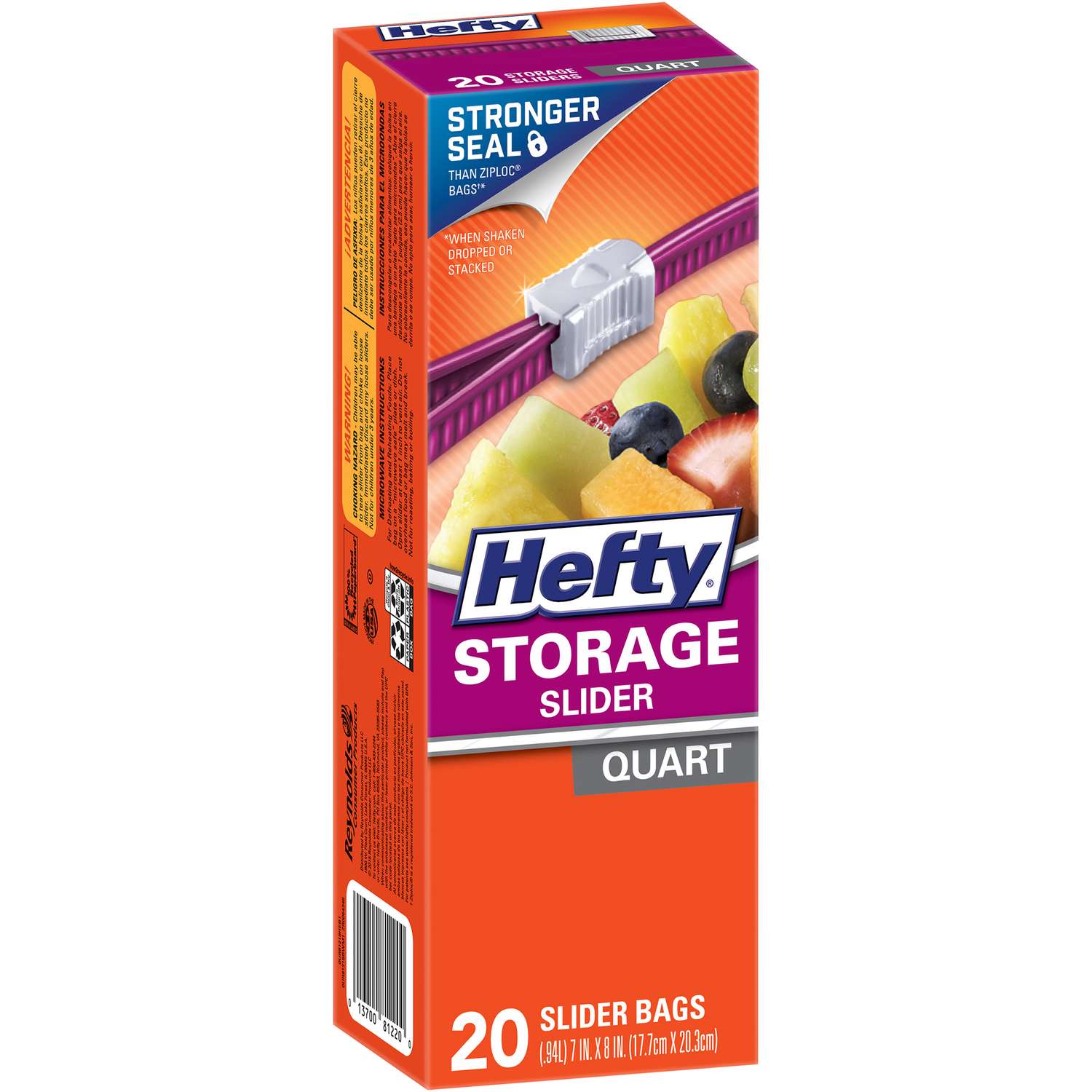 Hefty - 20 Count QT Slider Storage Bag