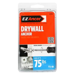 E-Z Ancor Twist-N-Lock 1/4 in. D X 1-1/2 in. L Nylon Phillips Head Drywall Anchors 50 pk