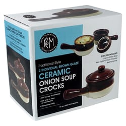 R&M International Corp Ceramic Soup Crock 0.47 qt Brown/Gray
