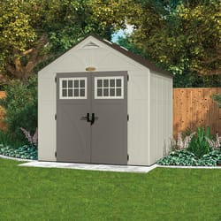 Suncast Tremont 8 ft. x 7 ft. Resin Vertical Peak Storage Shed with Floor Kit