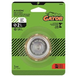 Gator 2 in. Coarse Crimped Wire Cup Brush Brass Coated Steel 4500 rpm 1 pc