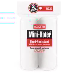 Wooster Mini-Koter Fabric 4 in. W X 3/8 in. Mini Paint Roller Cover 2 pk
