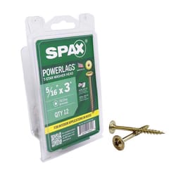 SPAX PowerLags 5/16 in. X 3 in. L Washer Yellow Zinc Carbon Steel Lag Screw 12 pk