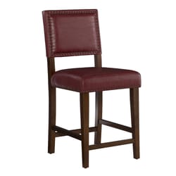 Linon Home Decor Red Polyurethane Byron Barstool 39.5 in.