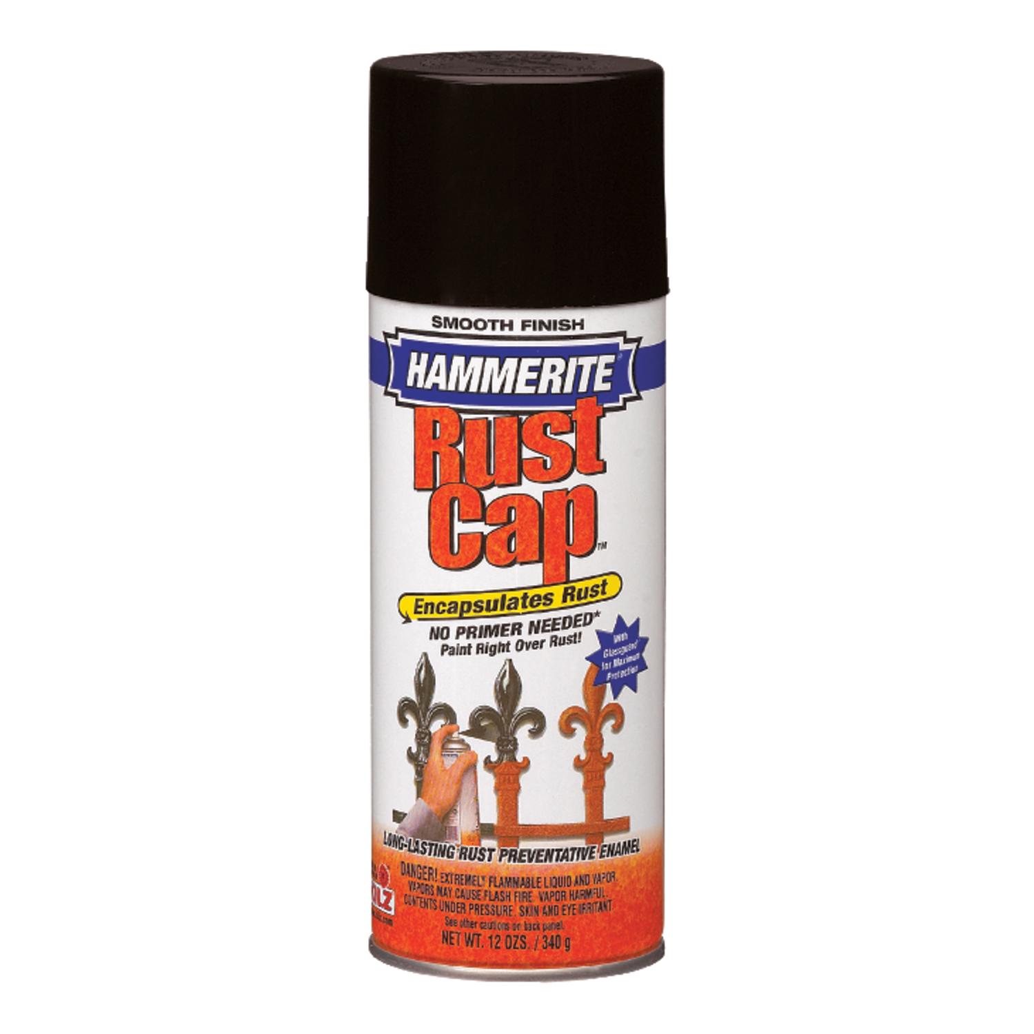 UPC 051652422405 product image for Hammerite 12oz Rust Cap Rust Preventative Spray Paint in Black Smooth Finish (42 | upcitemdb.com