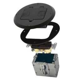 Raco Round Metal 1 gang Floor Box Kit Black