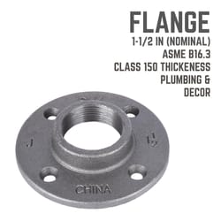 STZ Industries 1-1/2 in. FIP each Black Malleable Iron Floor Flange