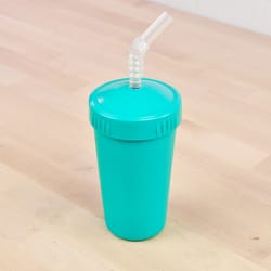 Re-Play Aqua Plastic Lid w/Straw 10oz. Cup 1 pk