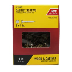 Ace No. 6 X 1 in. L Phillips Yellow Zinc Cabinet Screws 1 lb 330 pk