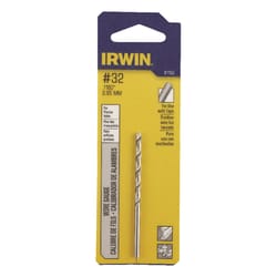 Irwin #32 X 2-3/4 in. L High Speed Steel Jobber Length Wire Gauge Bit Straight Shank 1 pk