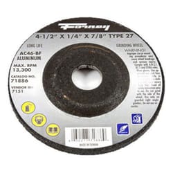 Forney 4-1/2 in. D X 7/8 in. in. Metal Grinding Wheel