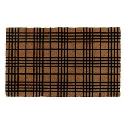 Entryways 30 in. W X 18 in. L Black/Natural Fine Plaid Coir Door Mat