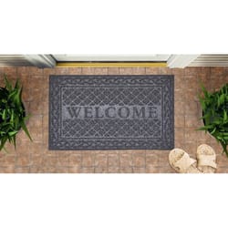 Superio Brand 18 in. W X 30 in. L Gray Lattice Coir/Rubber Door Mat