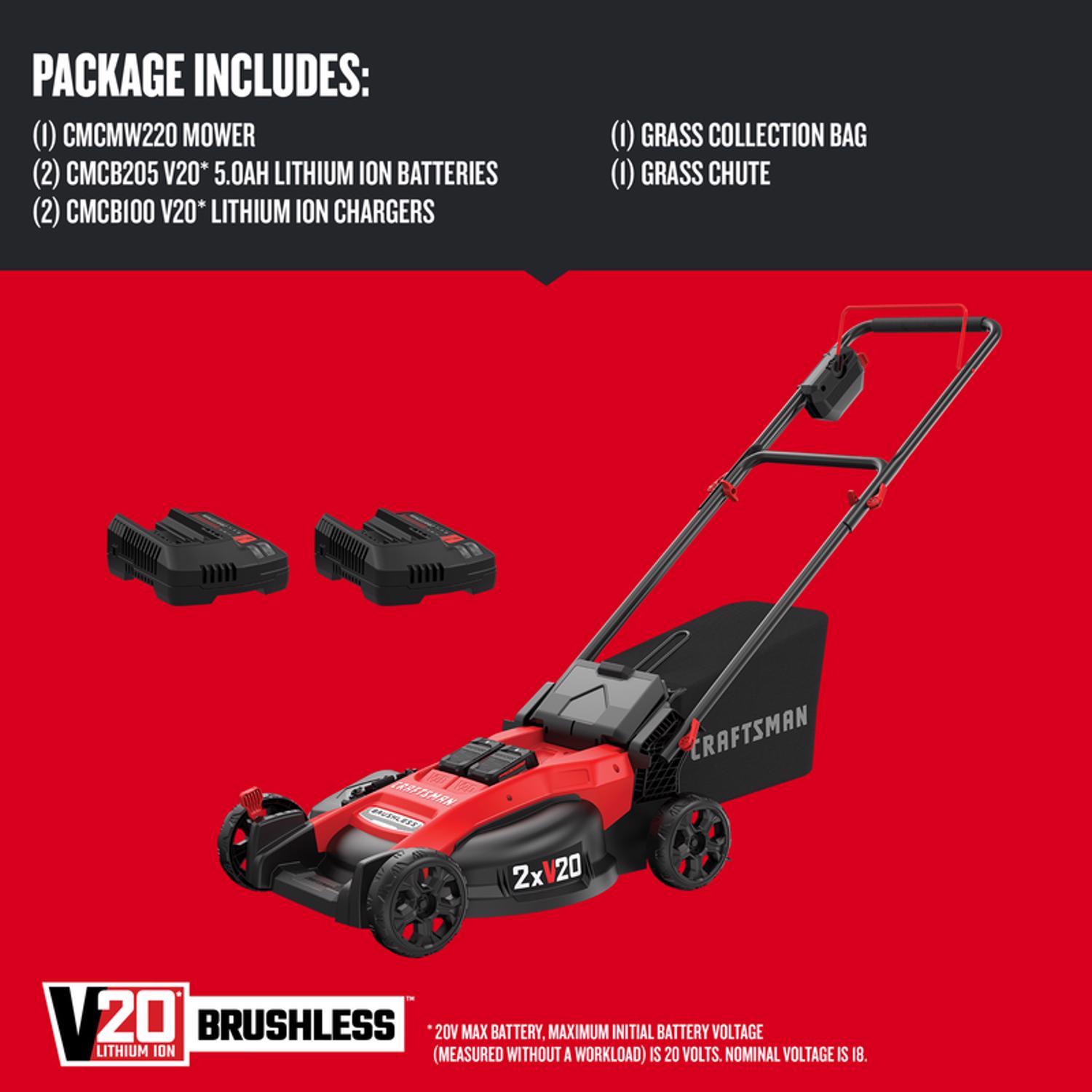 Battery Operated Sears Battery Lawn Mower Craftsman V20 20 In