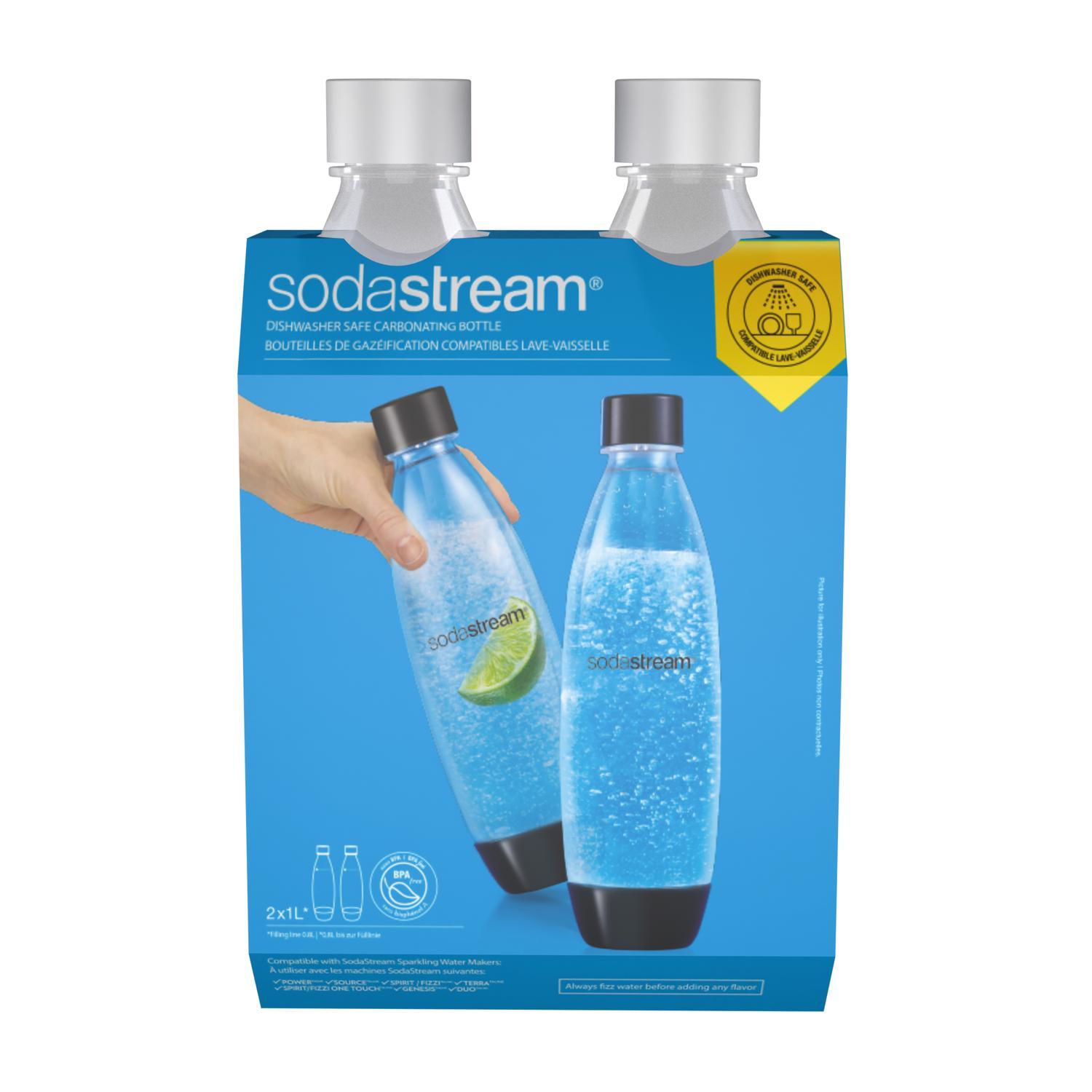 Photos - Glass SodaStream White 1 L Carbonator Bottle 2 pk 1741261010 