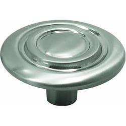 Hickory Hardware Transitional Round Cabinet Knob 1-1/4 in. D 11/16 in. Satin Nickel Silver 1 pk