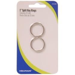 HILLMAN 1 in. D Tempered Steel Silver Split Rings/Cable Rings Key Ring