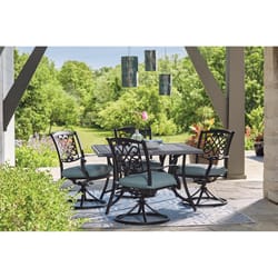 Hampton Bay Orleans 5-Piece Eucalyptus Outdoor Dining Set with