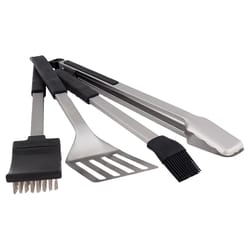 Broil King Baron Stainless Steel Black/Silver Grill Tool Set 4 pc
