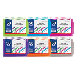 Bazic Products 3 in. H X 5 in. W Ruled View Poly Spiral Index Cards Assorted Colors 50 pk