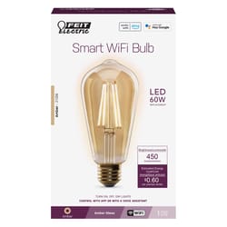Feit Smart Home ST19 E26 (Medium) Smart-Enabled LED Bulb Amber 60 Watt Equivalence 1 pk